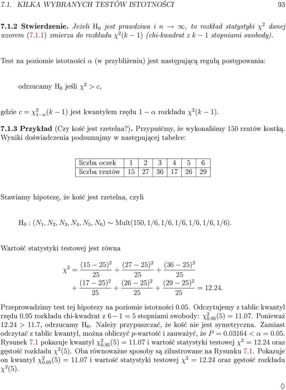 ). Przypu± my,»e wykonali±my 150 rzutów kostk.