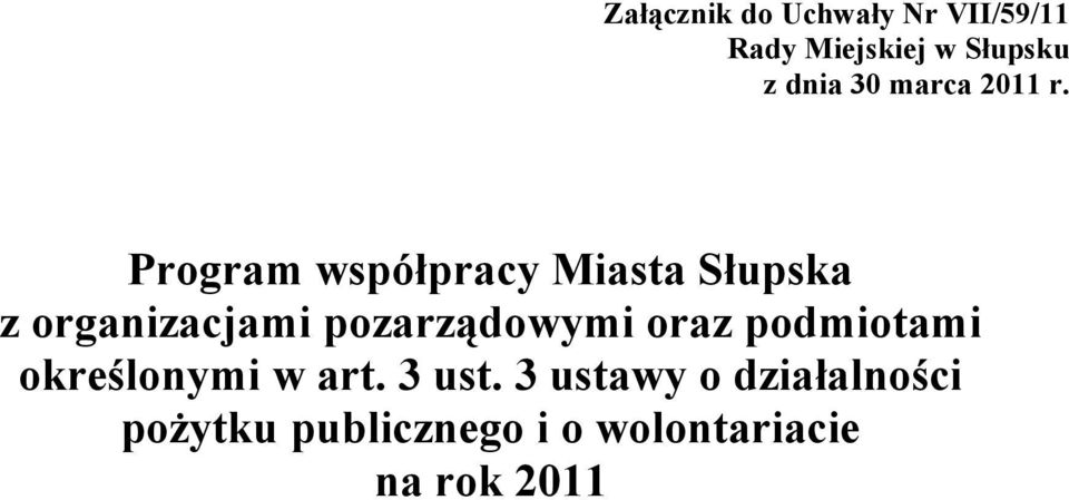 Program współpracy Miasta Słupska z organizacjami pozarządowymi
