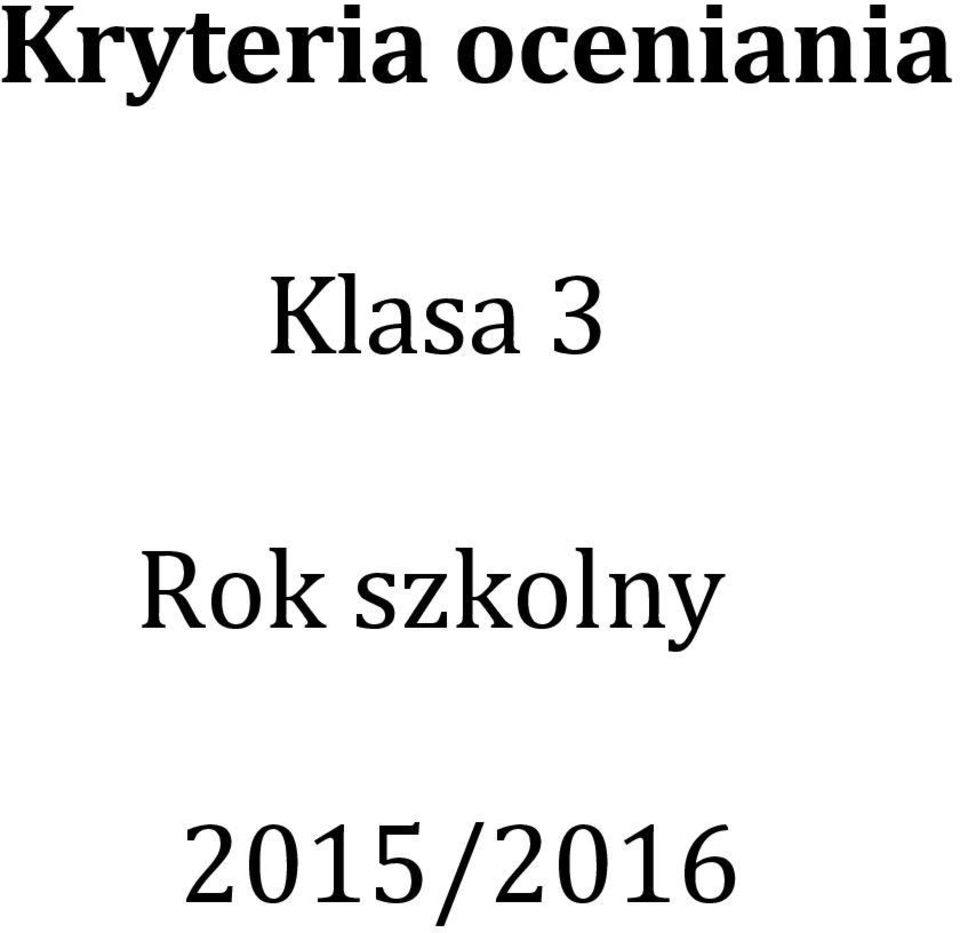 Klasa 3 Rok