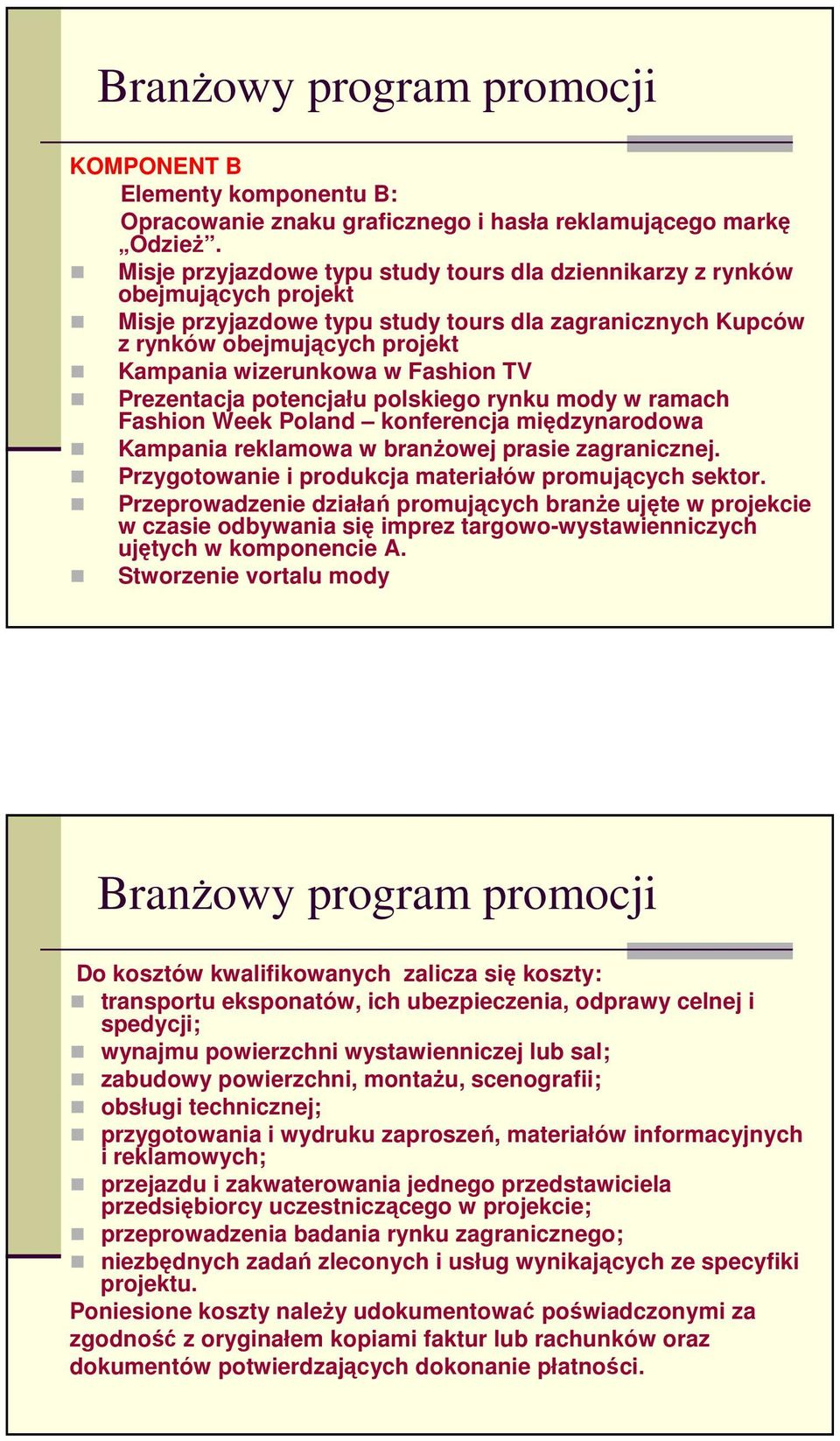 Fashion TV Prezentacja potencjału polskiego rynku mody w ramach Fashion Week Poland konferencja międzynarodowa Kampania reklamowa w branŝowej prasie zagranicznej.