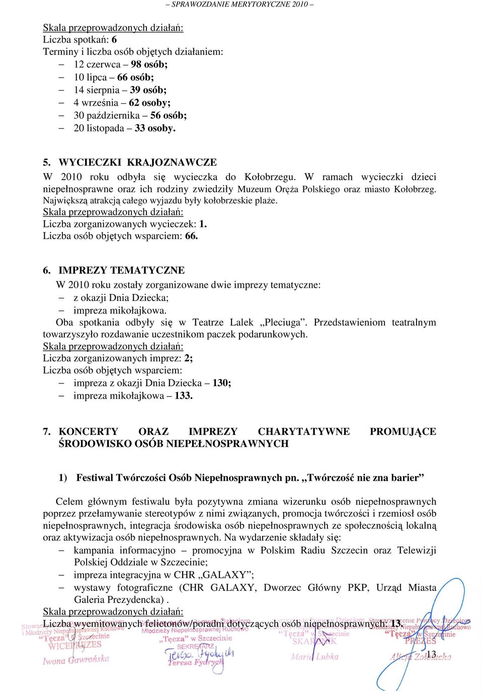 W ramach wycieczki dzieci niepełnosprawne oraz ich rodziny zwiedziły Muzeum OręŜa Polskiego oraz miasto Kołobrzeg. Największą atrakcją całego wyjazdu były kołobrzeskie plaŝe.