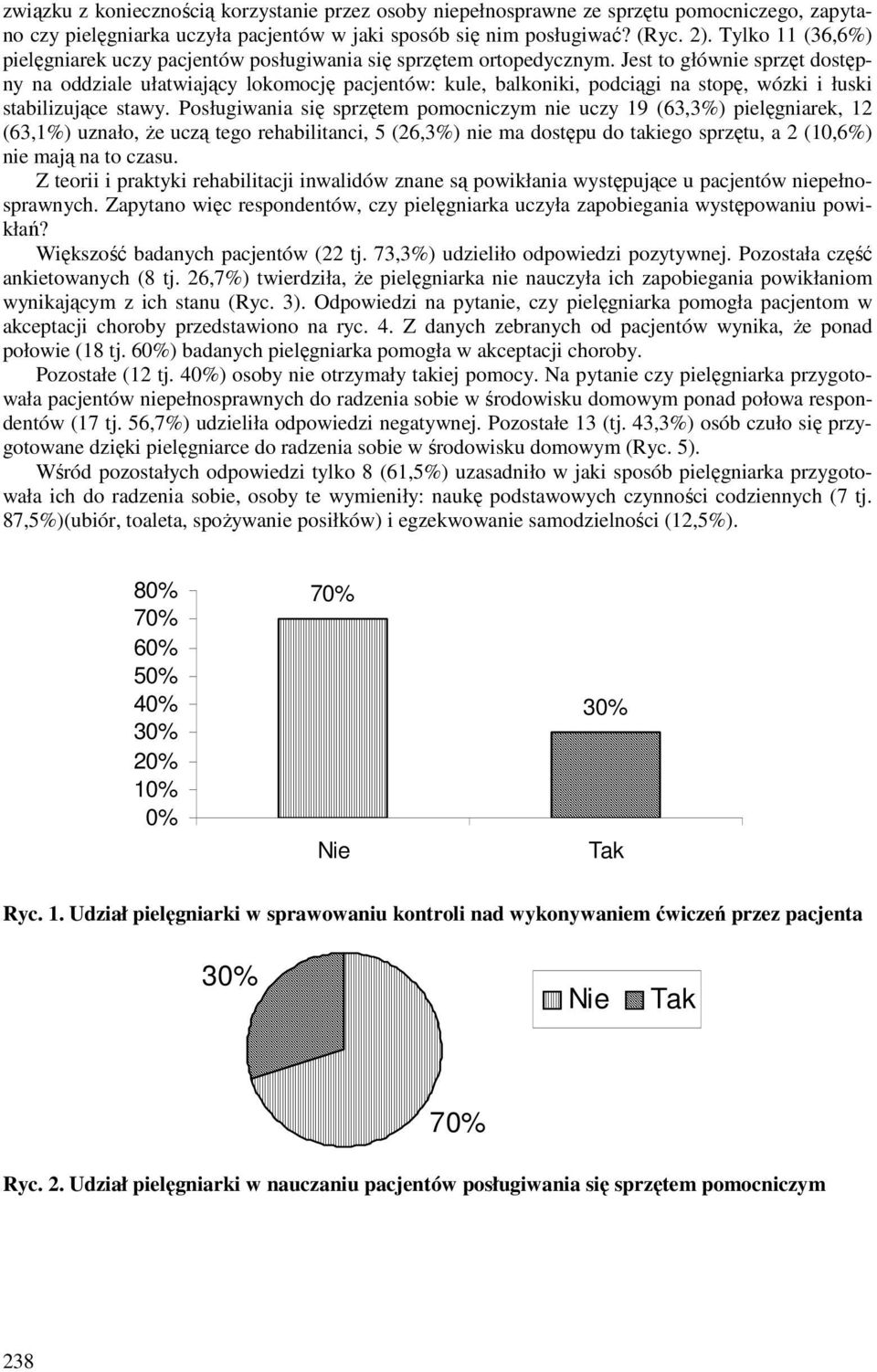 Jest to głównie sprzęt dostępny na oddziale ułatwiający lokomocję pacjentów: kule, balkoniki, podciągi na stopę, wózki i łuski stabilizujące stawy.