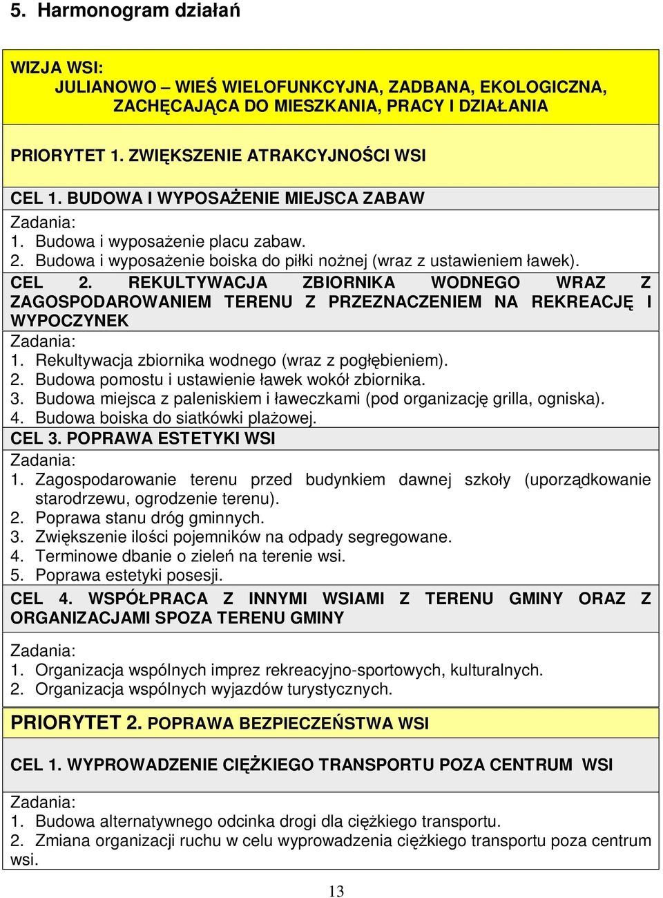 REKULTYWACJA ZBIORNIKA WODNEGO WRAZ Z ZAGOSPODAROWANIEM TERENU Z PRZEZNACZENIEM NA REKREACJĘ I WYPOCZYNEK Zadania: 1. Rekultywacja zbiornika wodnego (wraz z pogłębieniem). 2.