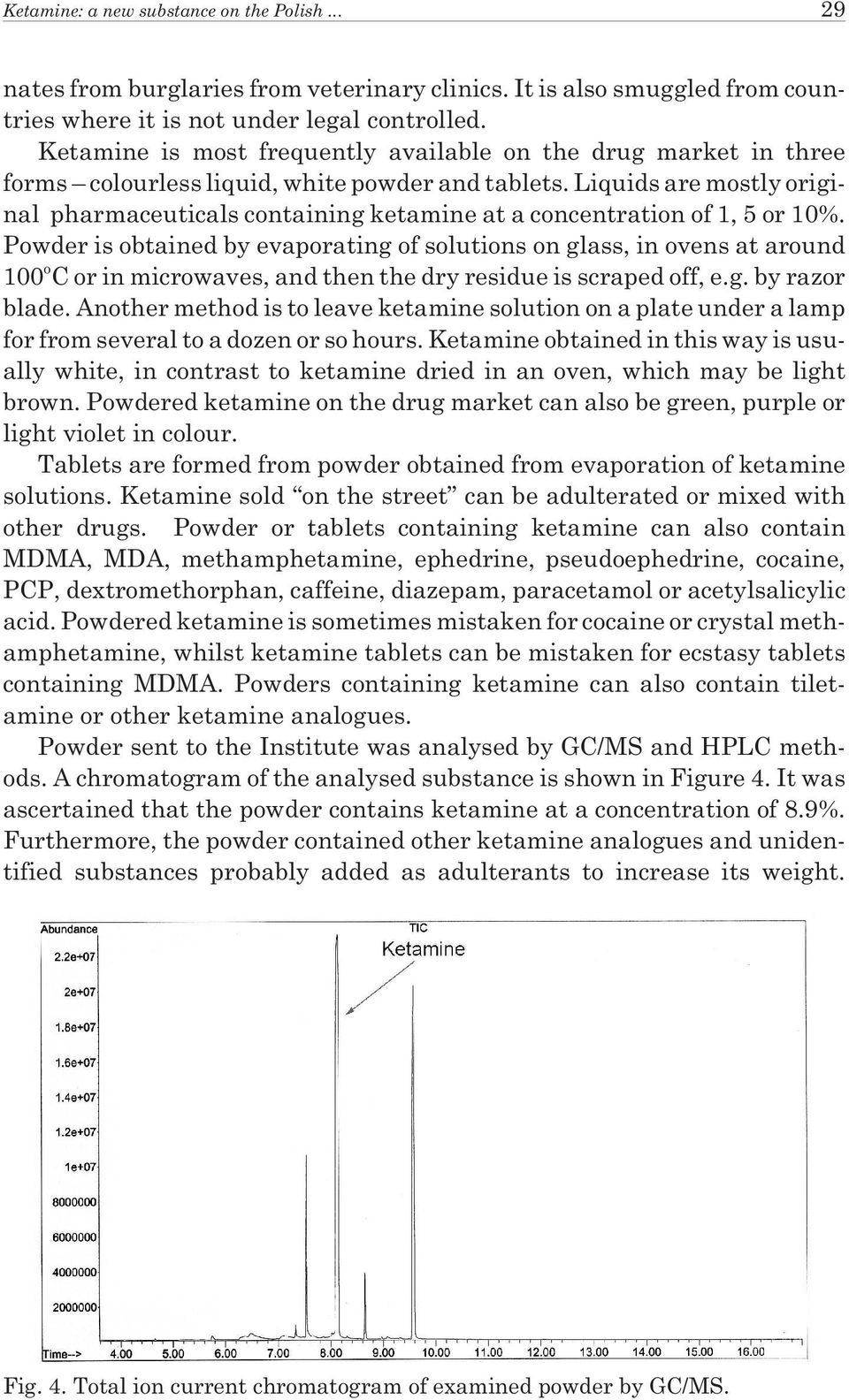 Liquids are mostly original pharmaceuticals containing ketamine at a concentration of 1, 5 or 10%.