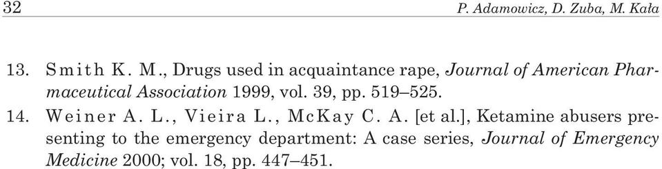 , Drugs used in acquaintance rape, Journal of American Pharmaceutical Association