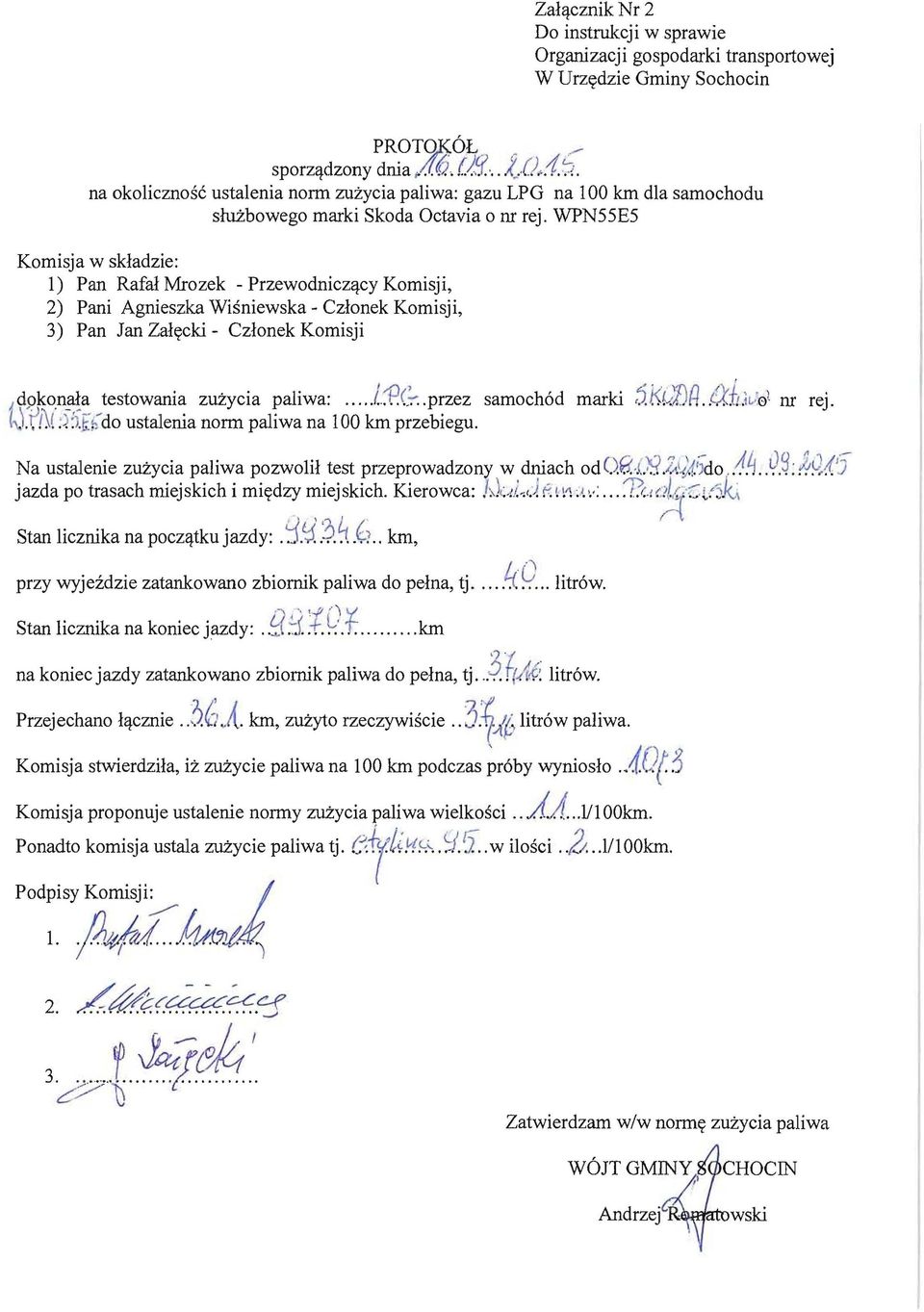 WPN55E5 Komisja w skladzie: 1) Pan Rafal Mrozek - Przewodnicz~cy Komisji, 2) Pani Agnieszka Wisniewska - Czlonek Komisji, 3) Pan Jan Zalt(cki - Czlonek Komisji..' al',i "pc' h'd ki 4.klY{\n lvi,.
