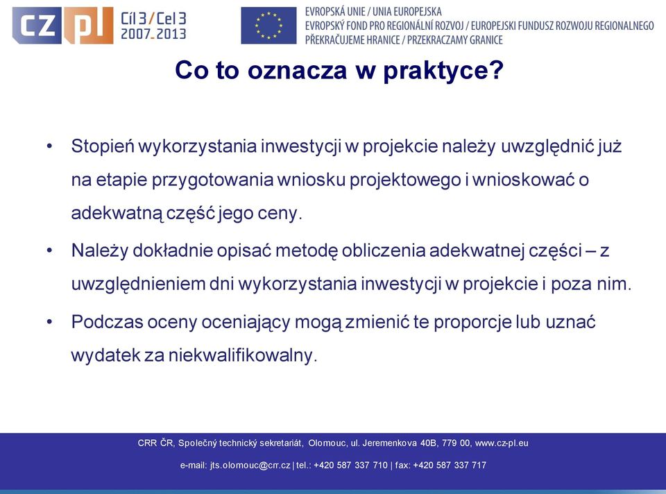 projektowego i wnioskować o adekwatną część jego ceny.