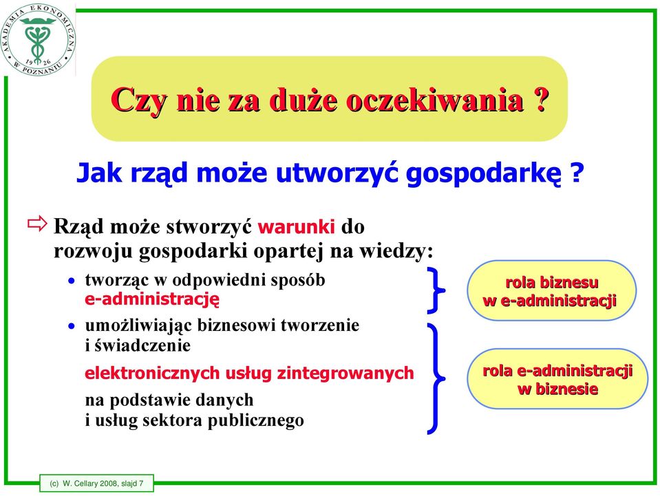 e-administrację umożliwiając biznesowi tworzenie i świadczenie elektronicznych usług zintegrowanych