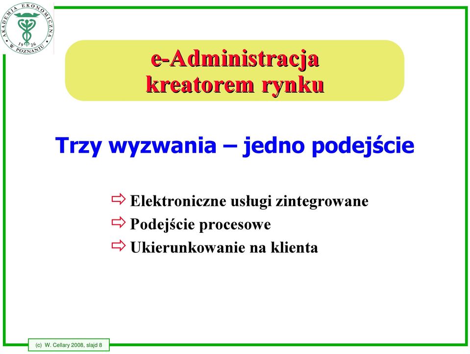 usługi zintegrowane Podejście procesowe