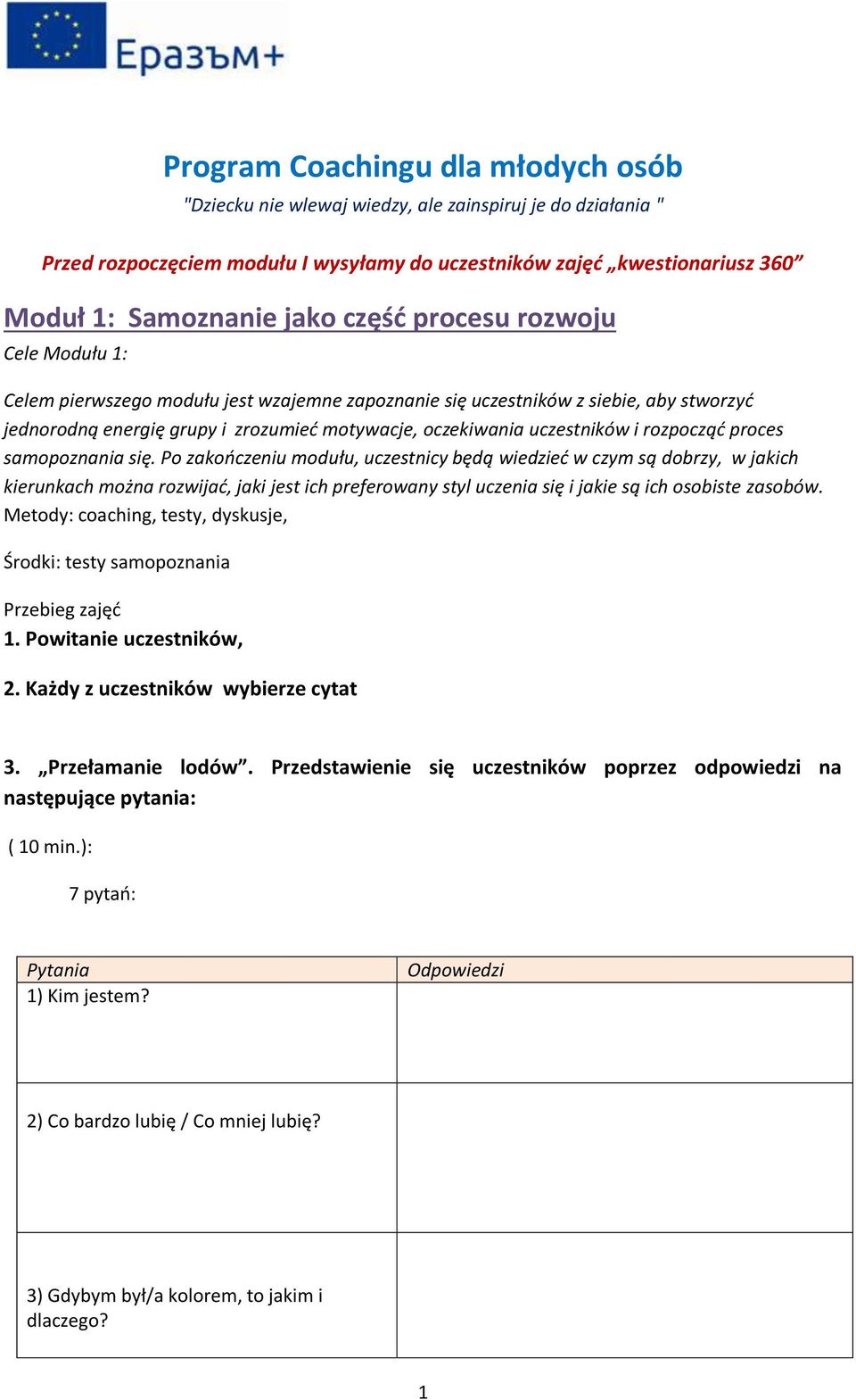 rozpocząć proces samopoznania się.