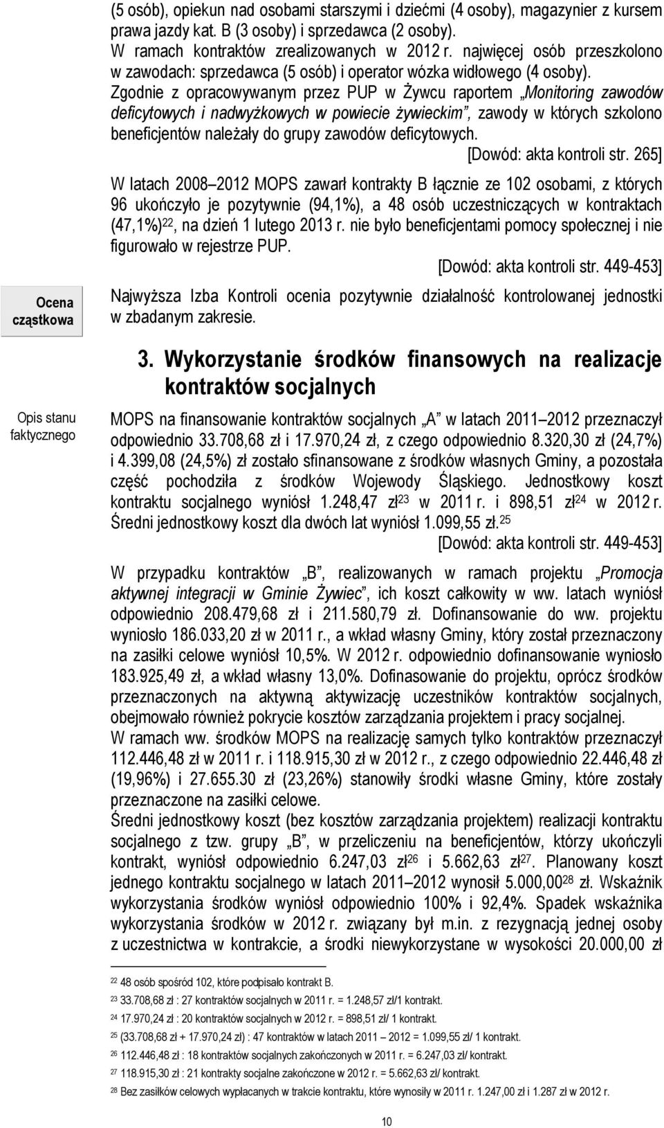 Zgodnie z opracowywanym przez PUP w Żywcu raportem Monitoring zawodów deficytowych i nadwyżkowych w powiecie żywieckim, zawody w których szkolono beneficjentów należały do grupy zawodów deficytowych.