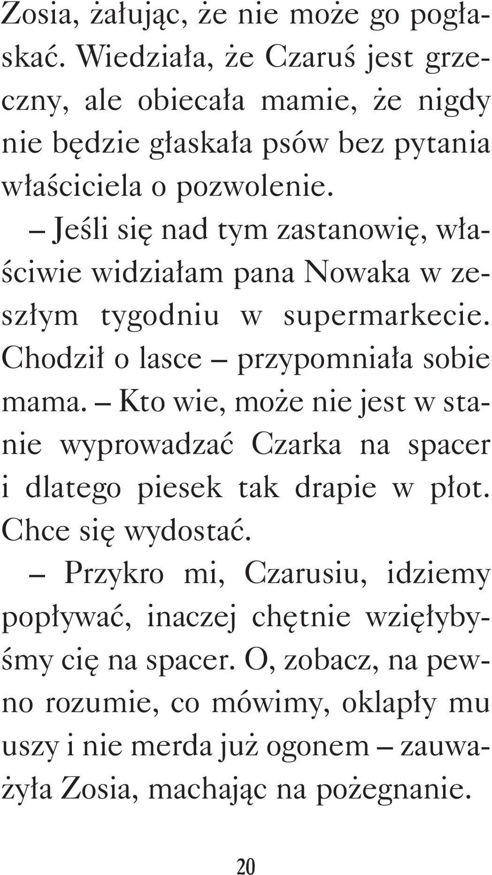 Jeśli się nad tym zastanowię, właściwie widziałam pana Nowaka w zeszłym tygodniu w supermarkecie. Chodził o lasce przypomniała sobie mama.