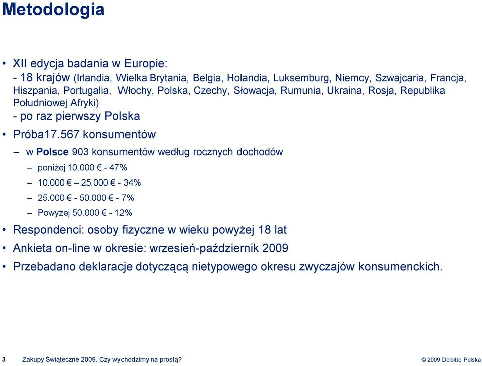 567 konsumentów w Polsce 903 konsumentów według rocznych dochodów poniżej 10.000-47% 10.000 25.000-34% 25.000-50.000-7% Powyżej 50.