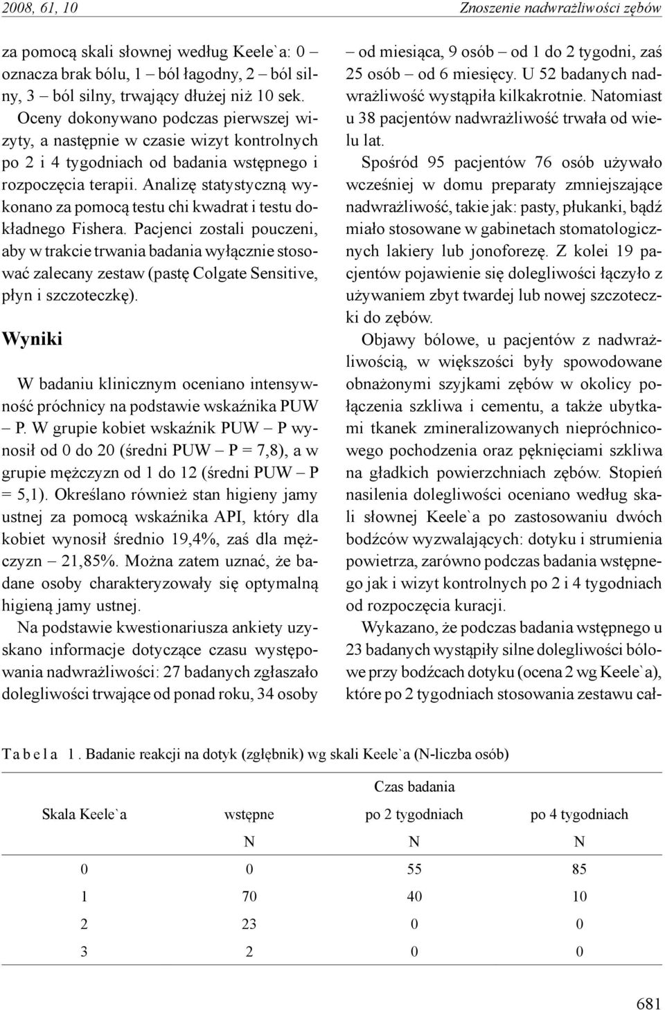Analizę statystyczną wykonano za pomocą testu chi kwadrat i testu dokładnego Fishera.