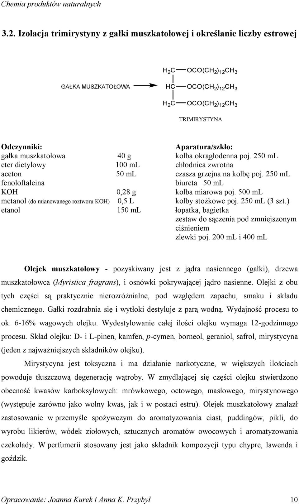 250 ml chłodnica zwrotna czasza grzejna na kolbę poj. 250 ml biureta 50 ml kolba miarowa poj. 500 ml kolby stożkowe poj. 250 ml (3 szt.