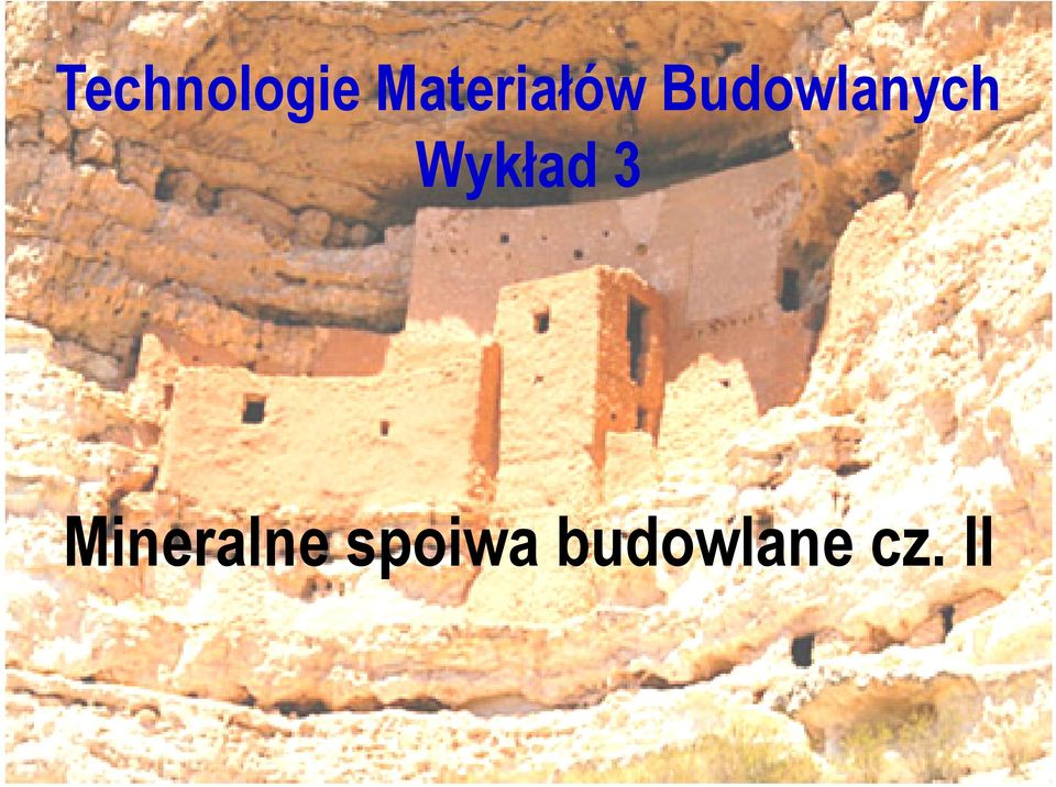 Budowlanych Wykład