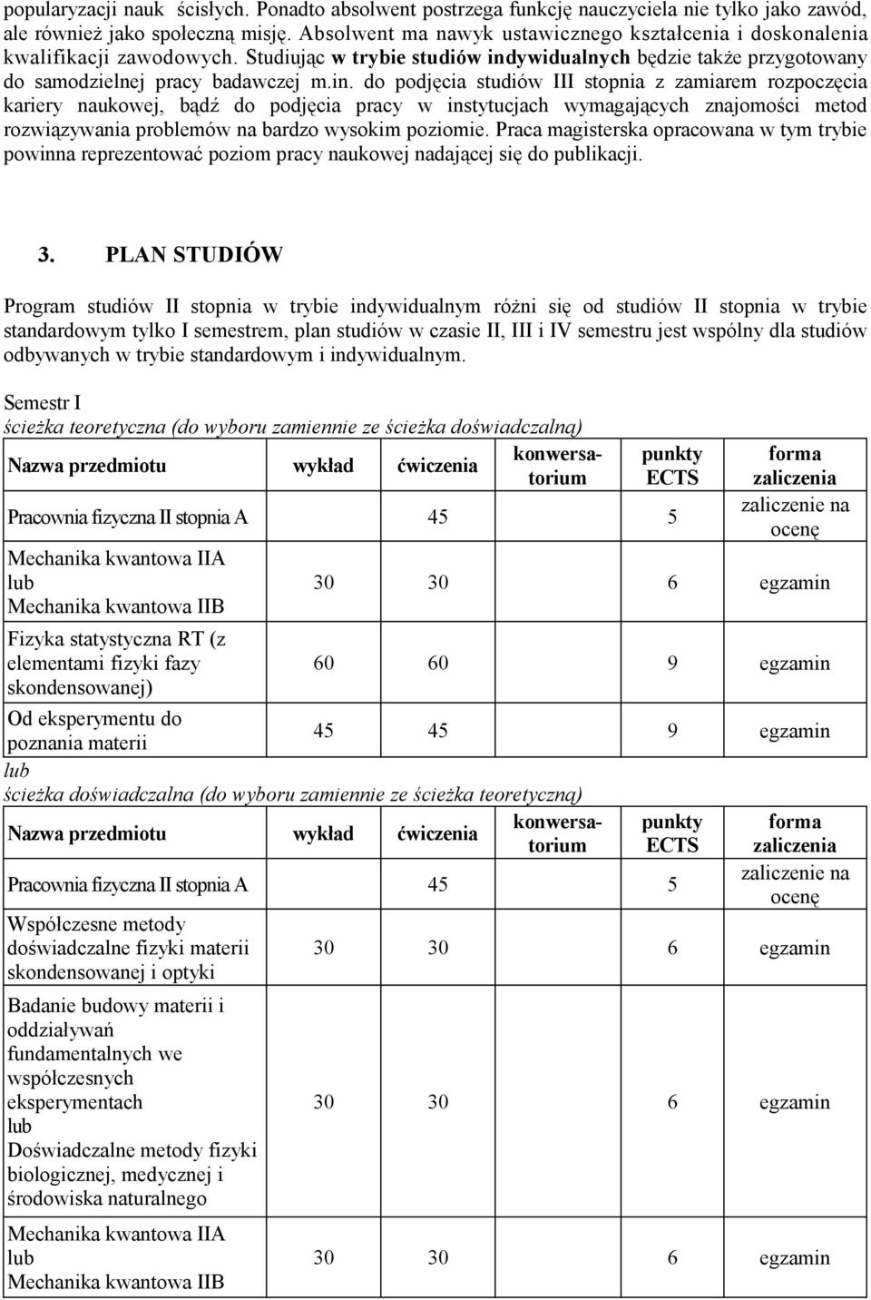 ywidualnych będzie także przygotowany do samodzielnej pracy badawczej m.in.