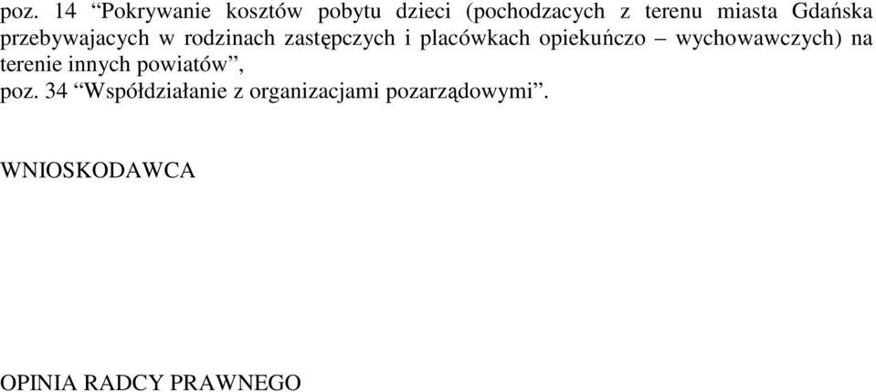 opiekuńczo wychowawczych) na terenie innych powiatów, poz.