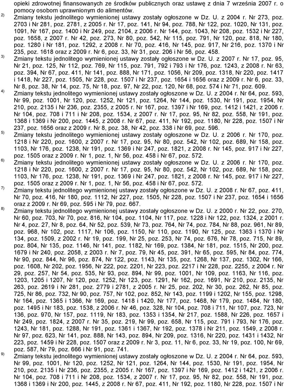 1091, Nr 167, poz. 1400 i Nr 249, poz. 2104, z 2006 r. Nr 144, poz. 1043, Nr 208, poz. 1532 i Nr 227, poz. 1658, z 2007 r. Nr 42, poz. 273, Nr 80, poz. 542, Nr 115, poz. 791, Nr 120, poz.