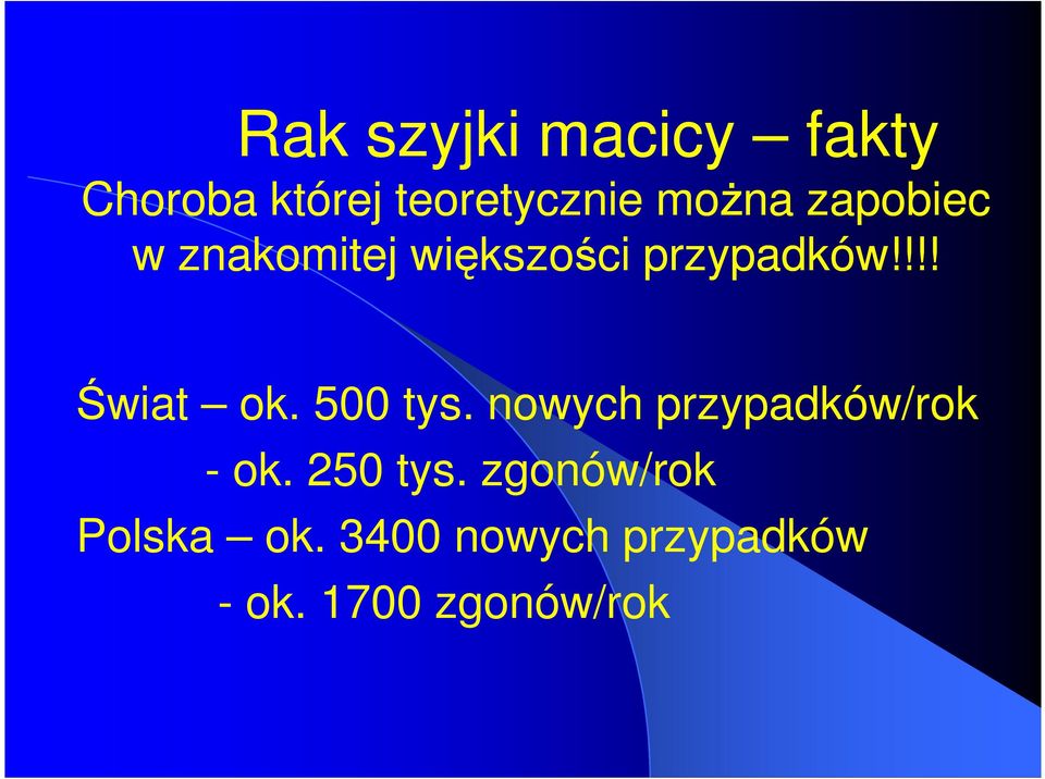 !!! Świat ok. 500 tys. nowych przypadków/rok - ok.