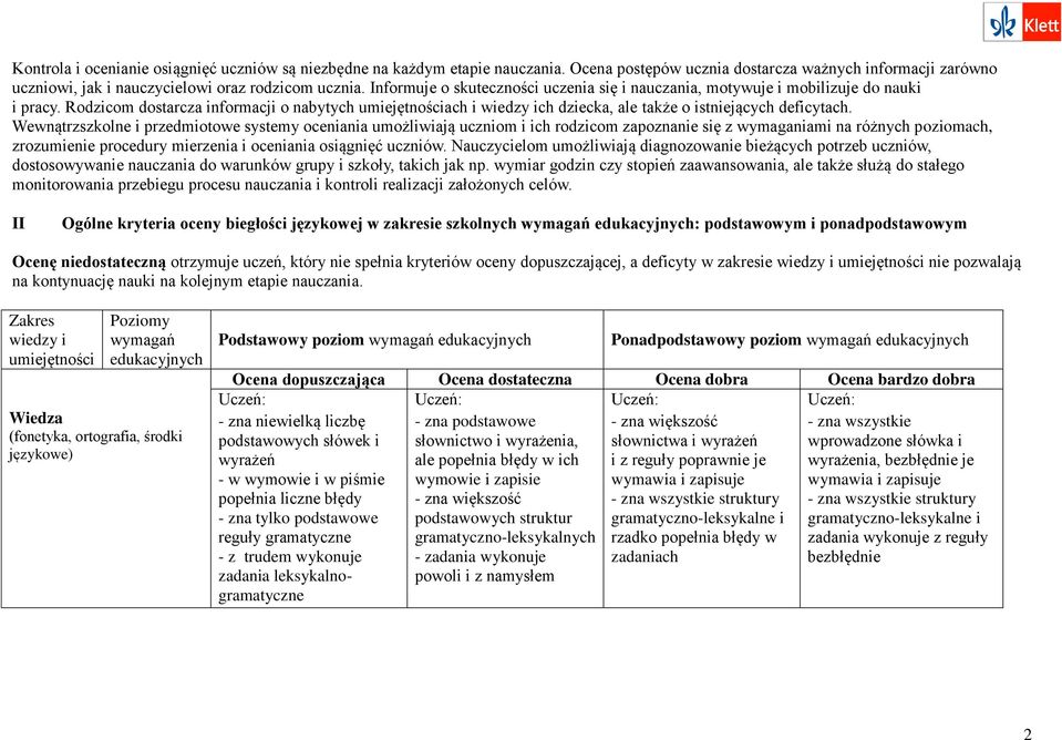 Rodzicom dostarcza informacji o nabytych umiejętnościach i wiedzy ich dziecka, ale także o istniejących deficytach.