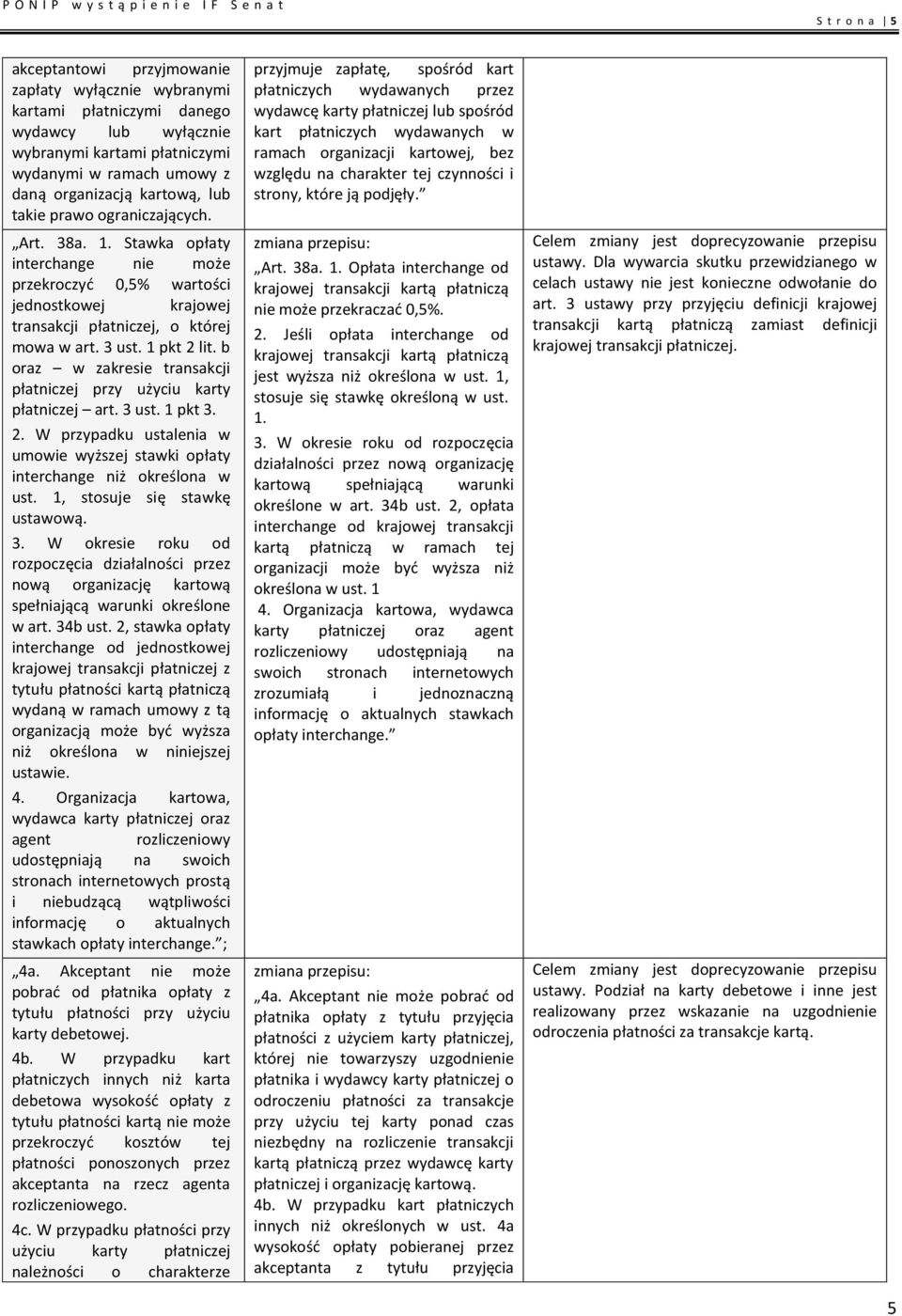 b oraz w zakresie transakcji płatniczej przy użyciu karty płatniczej art. 3 ust. 1 pkt 3. 2. W przypadku ustalenia w umowie wyższej stawki opłaty interchange niż określona w ust.