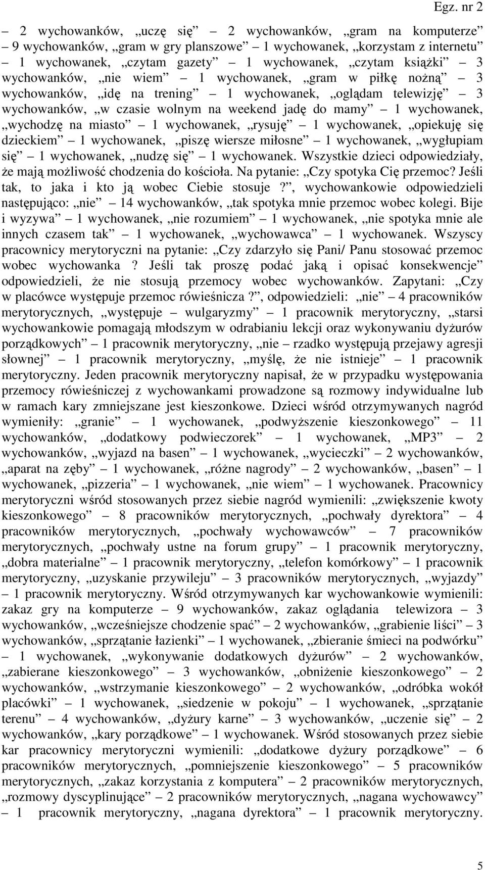 miasto 1 wychowanek, rysuję 1 wychowanek, opiekuję się dzieckiem 1 wychowanek, piszę wiersze miłosne 1 wychowanek, wygłupiam się 1 wychowanek, nudzę się 1 wychowanek.