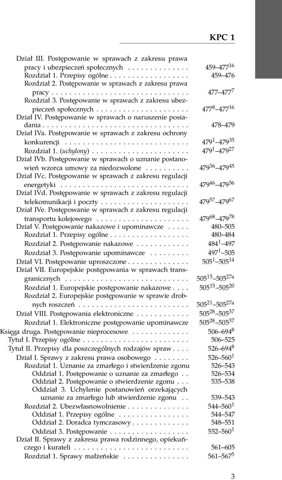 Postępowanie w sprawach o naruszenie posiadania................................. 478 479 Dział IVa. Postępowanie w sprawach z zakresu ochrony konkurencji............................ 479 1 479 35 Rozdział 1.
