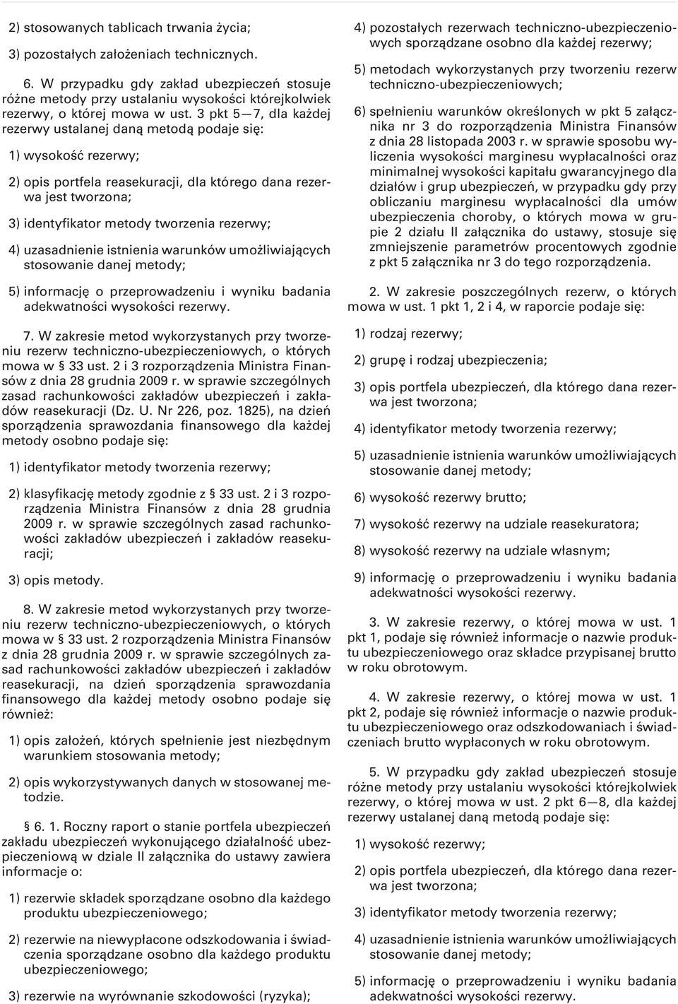 3 pkt 5 7, dla każdej rezerwy ustalanej daną metodą podaje się: 1) wysokość rezerwy; 2) opis portfela reasekuracji, dla którego dana rezerwa 5) informację o przeprowadzeniu i wyniku badania 7.