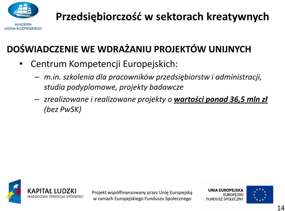 szkolenia dla pracowników przedsiębiorstw i administracji, studia