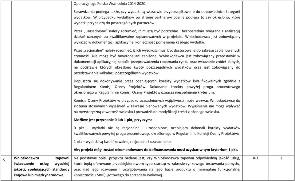 Przez uzasadnione należy rozumieć, iż muszą być potrzebne i bezpośrednio związane z realizacją działań uznanych za kwalifikowalne zaplanowanych w projekcie.