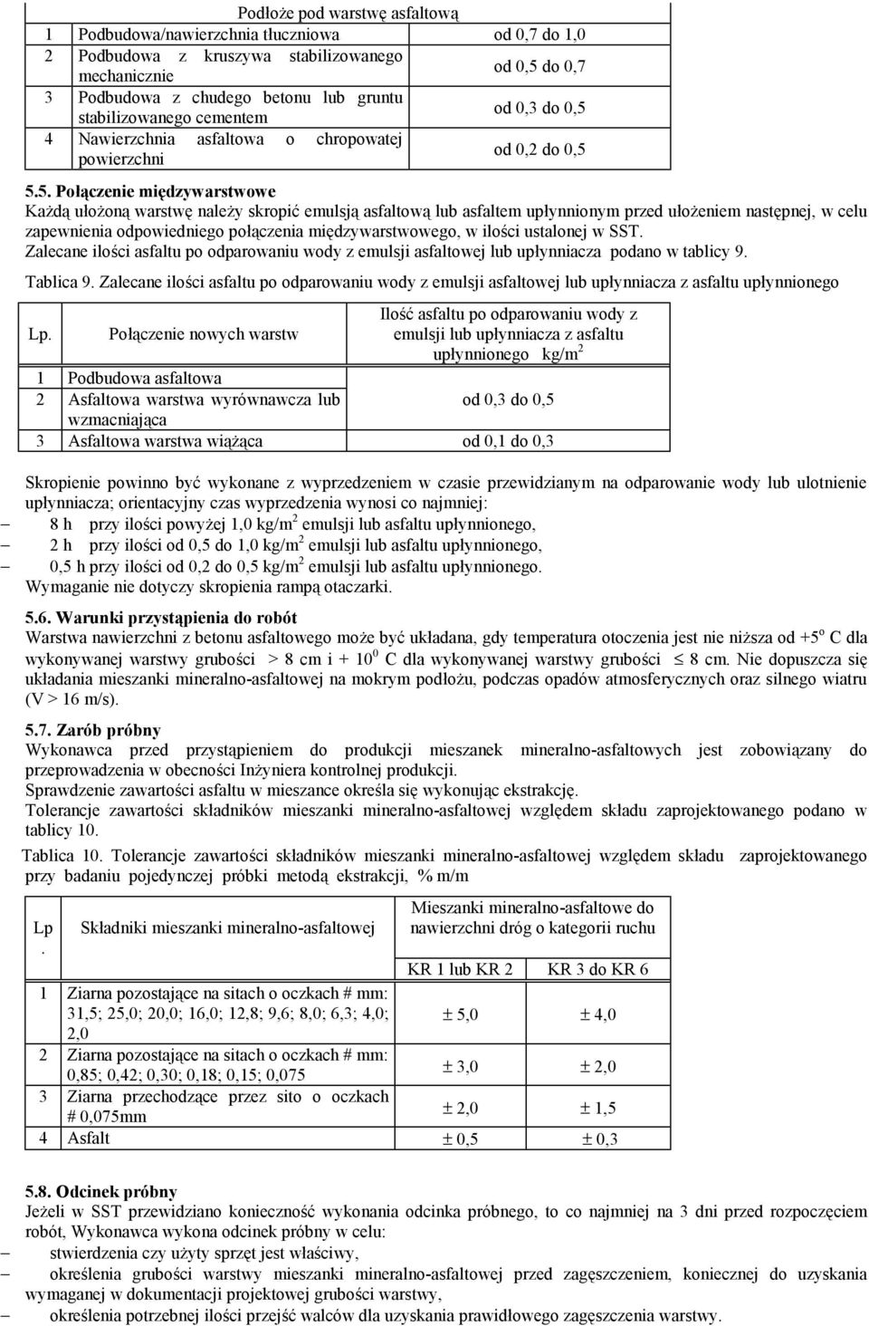 4 Nawierzchnia asfaltowa o chropowatej powierzchni od 0,2 do 0,5 
