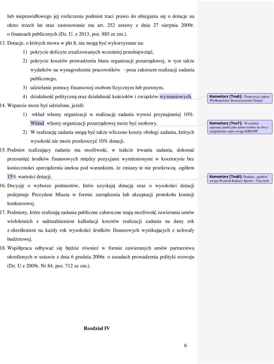 Dotacje, o których mowa w pkt 8, nie mogą być wykorzystane na: 1) pokrycie deficytu zrealizowanych wcześniej przedsięwzięć, 2) pokrycie kosztów prowadzenia biura organizacji pozarządowej, w tym także