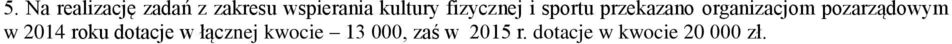 organizacjom pozarządowym w 2014 roku dotacje w