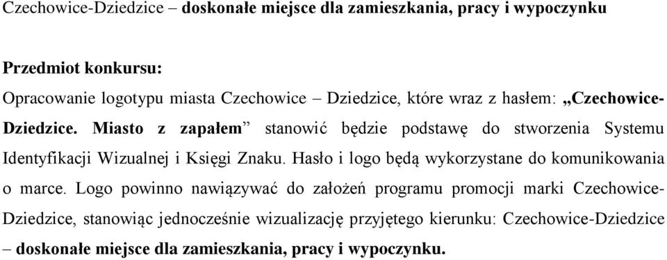 Miasto z zapałem stanowić będzie podstawę do stworzenia Systemu Identyfikacji Wizualnej i Księgi Znaku.