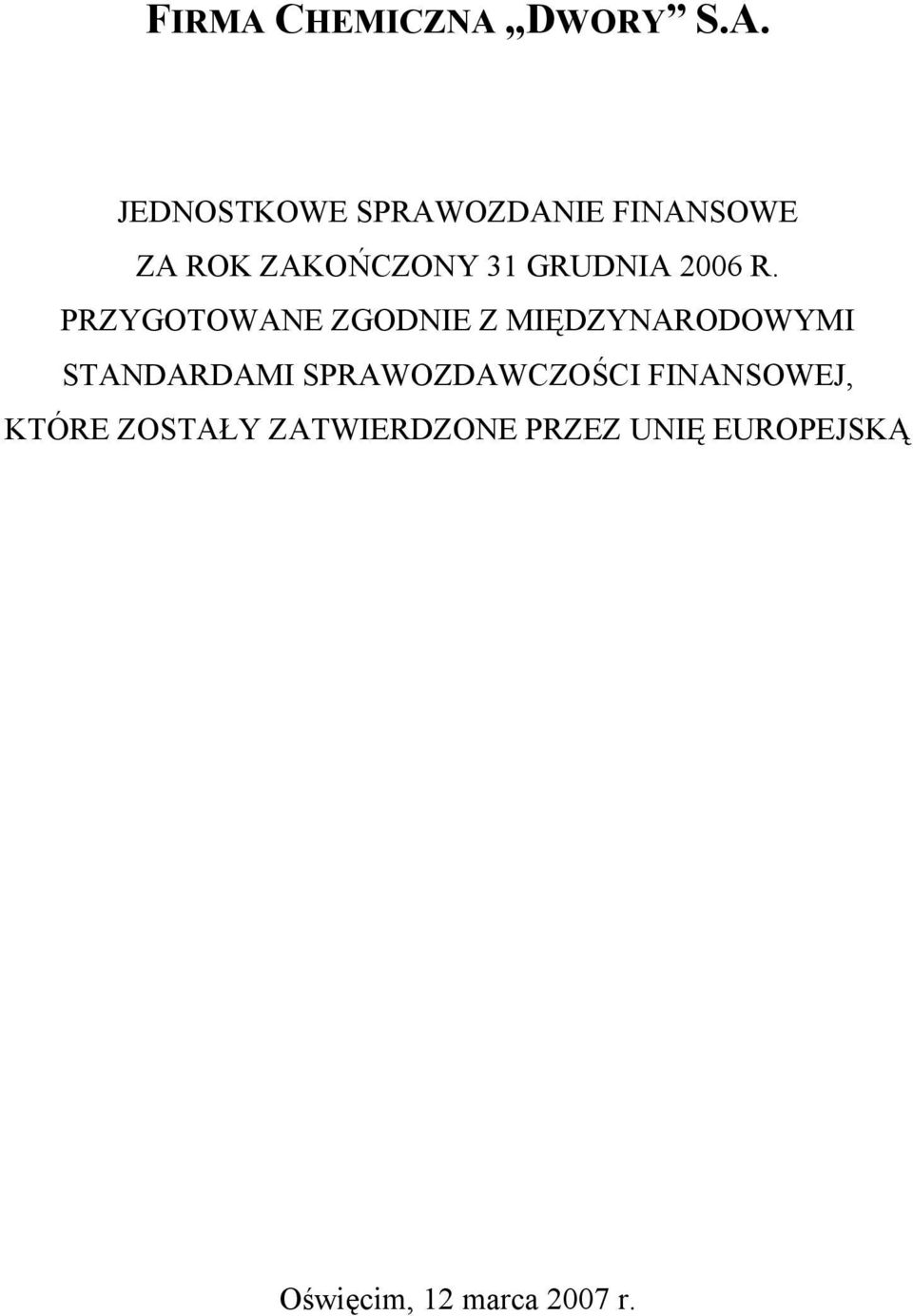 DWORY S.A.