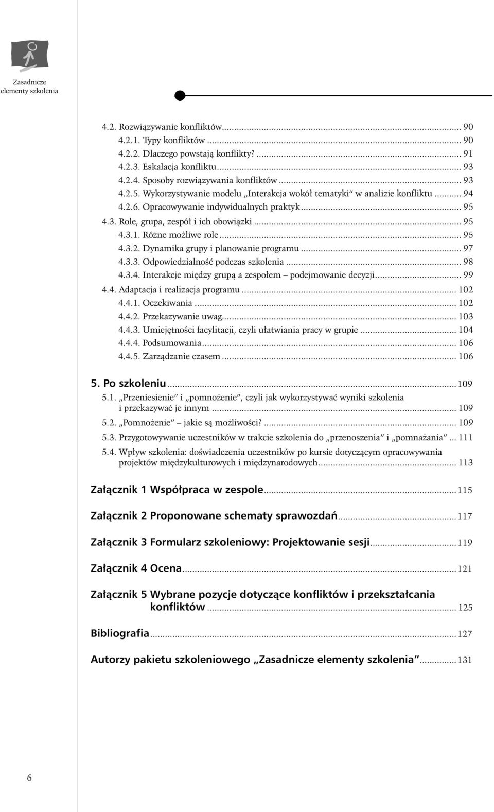 .. 95 4.3.2. Dynamika grupy i planowanie programu... 97 4.3.3. OdpowiedzialnoÊç podczas szkolenia... 98 4.3.4. Interakcje mi dzy grupà a zespo em podejmowanie decyzji... 99 4.4. Adaptacja i realizacja programu.