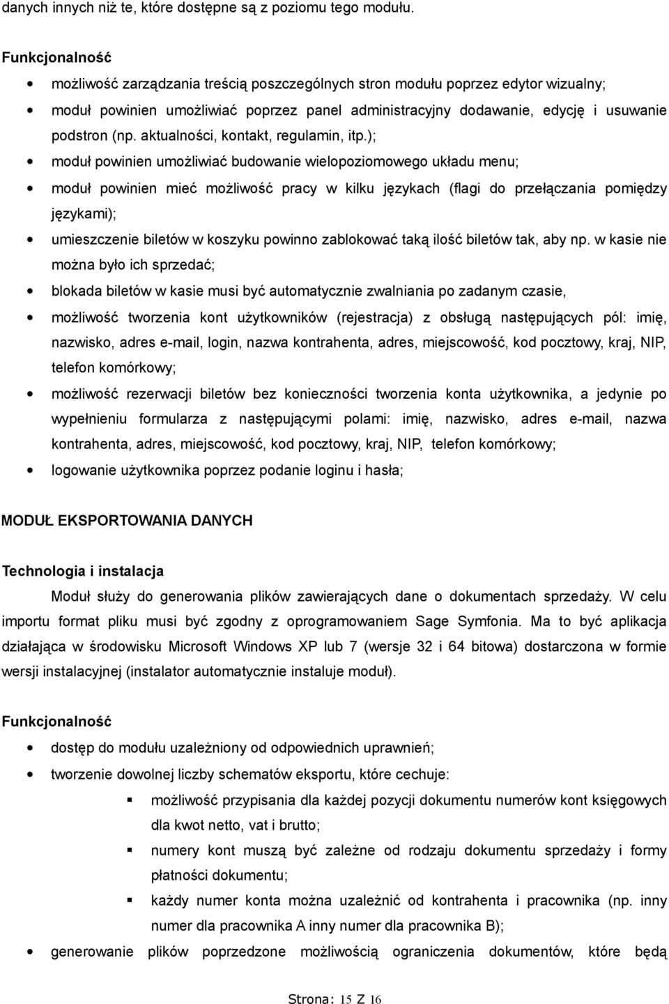 aktualności, kontakt, regulamin, itp.
