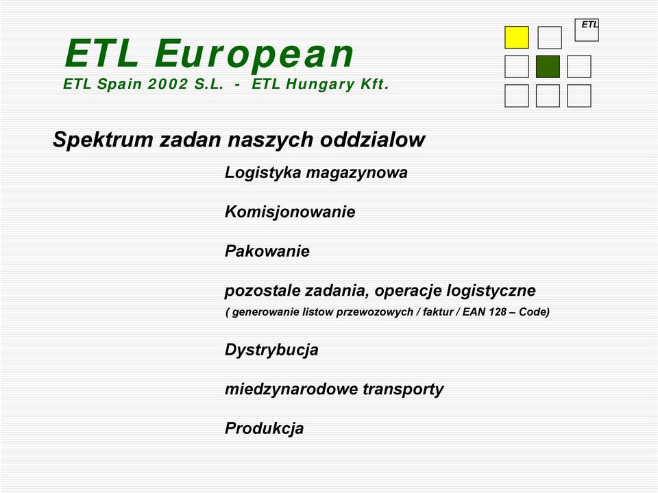 logistyczne ( generowanie listow przewozowych / faktur /