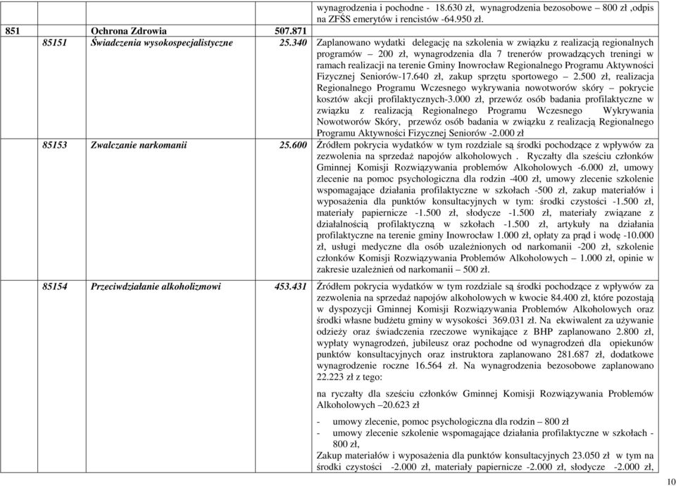 Regionalnego Programu Aktywności Fizycznej Seniorów-17.640 zł, zakup sprzętu sportowego 2.