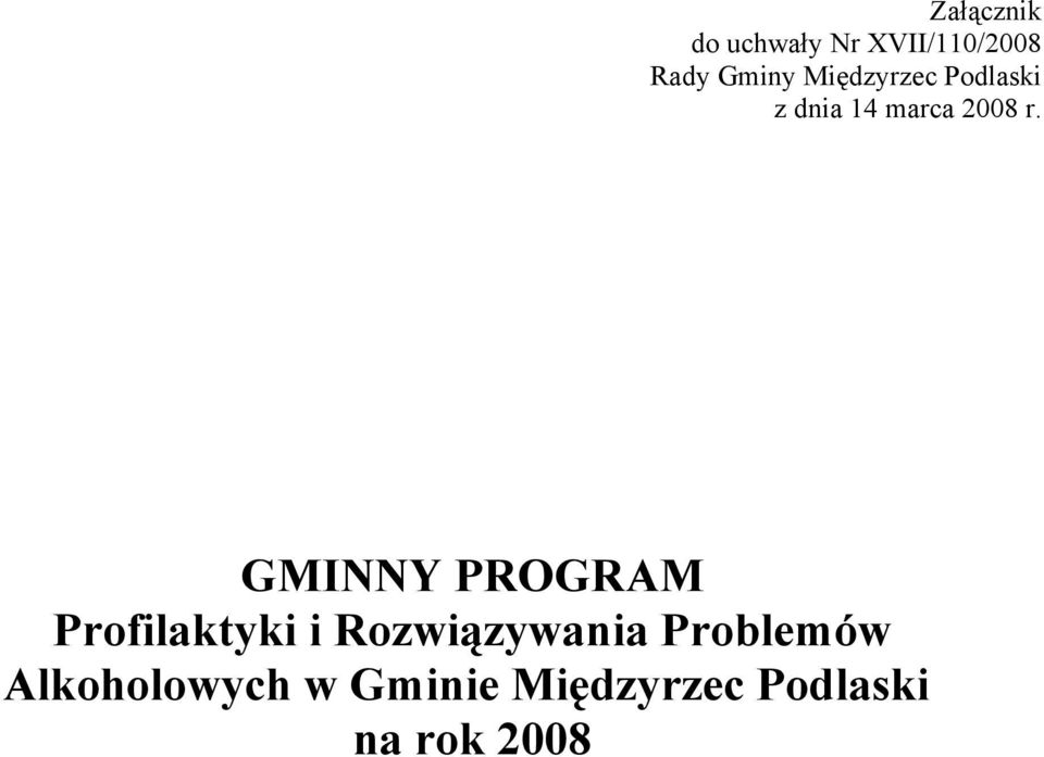 GMINNY PROGRAM Profilaktyki i Rozwiązywania