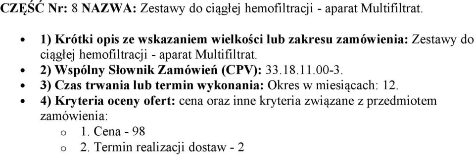 1) Krótki opis ze wskazaniem wielkości lub