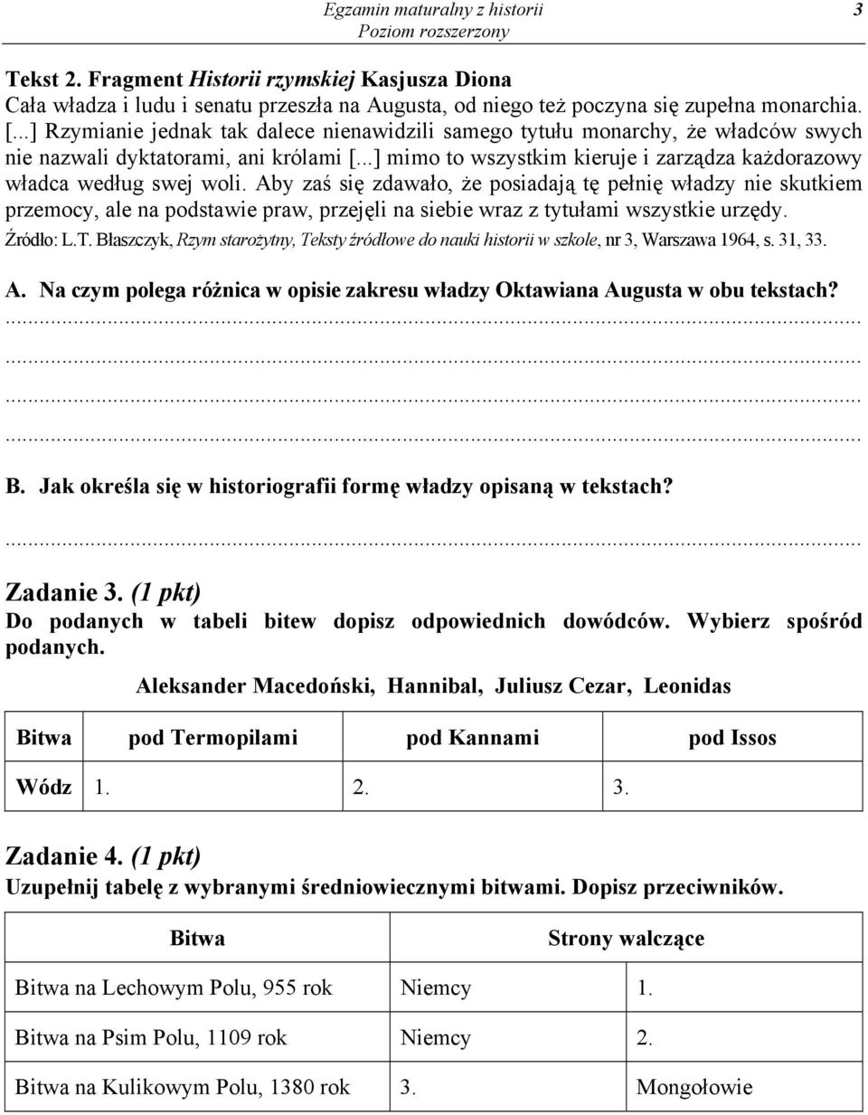 Aby zaś się zdawało, że posiadają tę pełnię władzy nie skutkiem przemocy, ale na podstawie praw, przejęli na siebie wraz z tytułami wszystkie urzędy. Źródło: L.T.