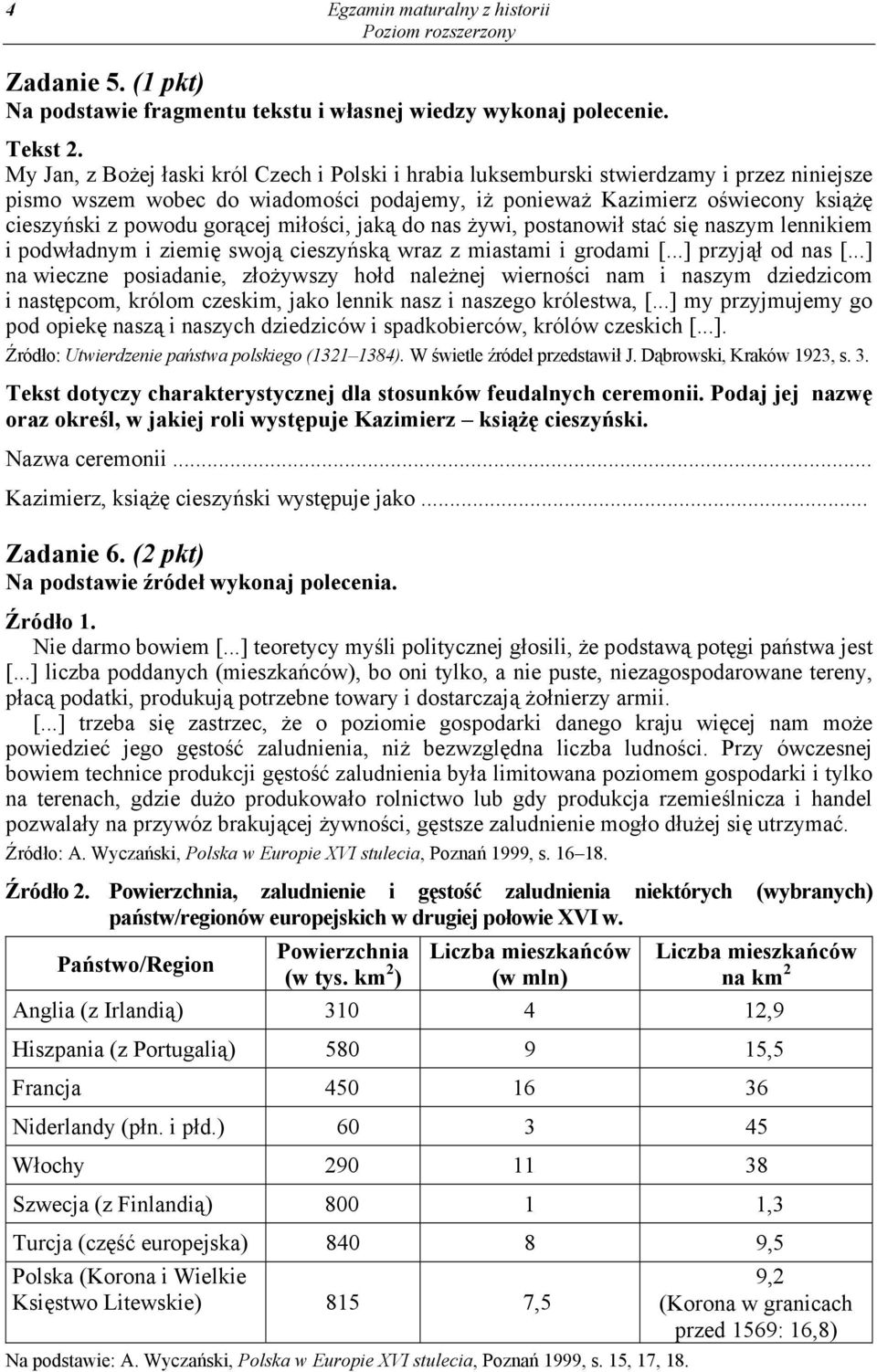 gorącej miłości, jaką do nas żywi, postanowił stać się naszym lennikiem i podwładnym i ziemię swoją cieszyńską wraz z miastami i grodami [...] przyjął od nas [.