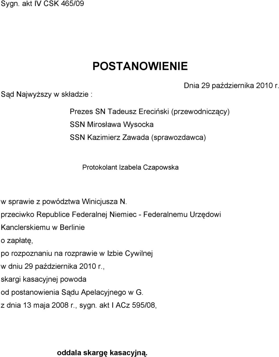 z powództwa Winicjusza N.
