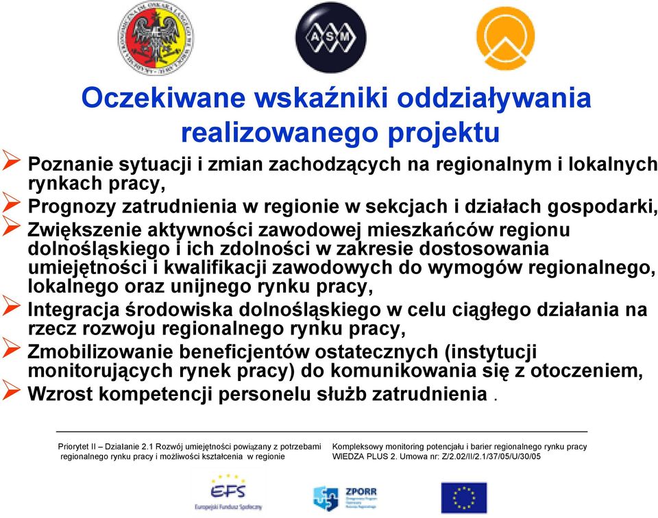 zawodowych do wymogów regionalnego, lokalnego oraz unijnego rynku pracy, Integracja środowiska dolnośląskiego w celu ciągłego działania na rzecz rozwoju regionalnego rynku