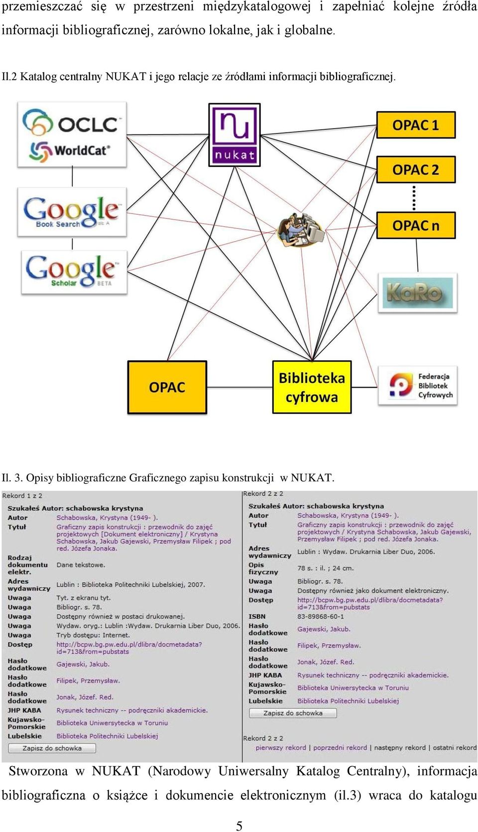 2 Katalog centralny NUKAT i jego relacje ze źródłami informacji bibliograficznej. Il. 3.