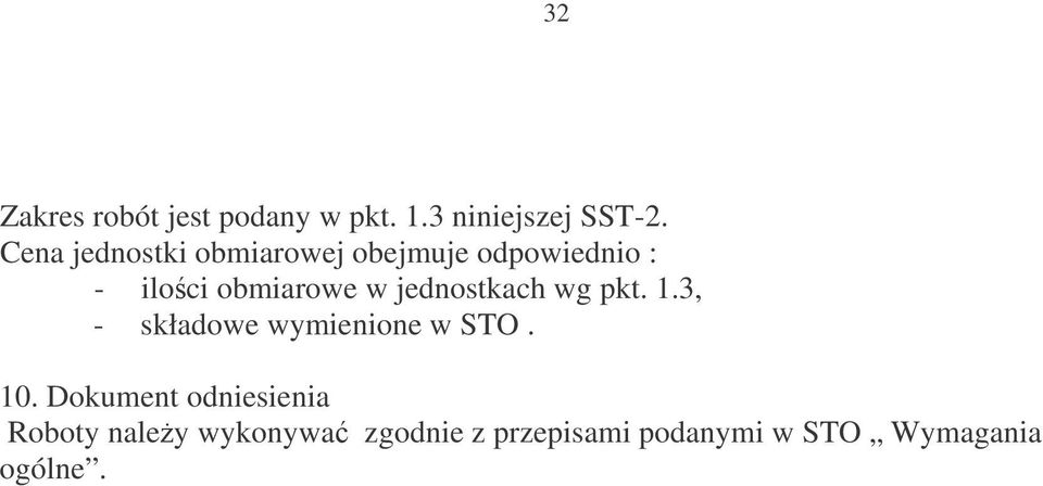 jednostkach wg pkt. 1.3, - składowe wymienione w STO. 10.