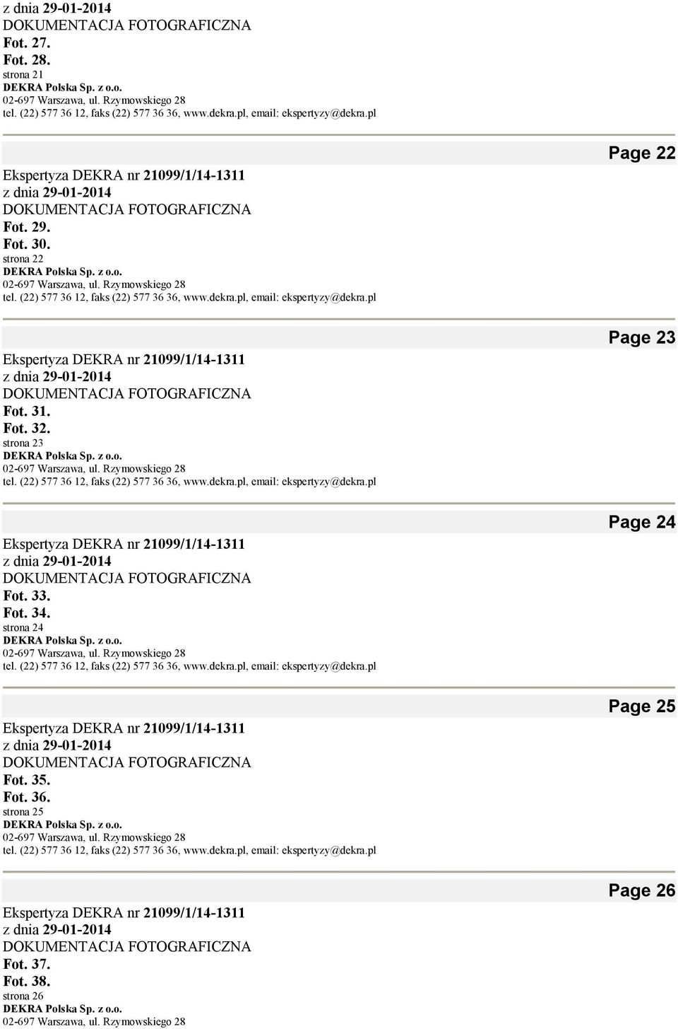 strona 24 Fot. 35. Fot. 36. strona 25 Fot. 37. Fot. 38.