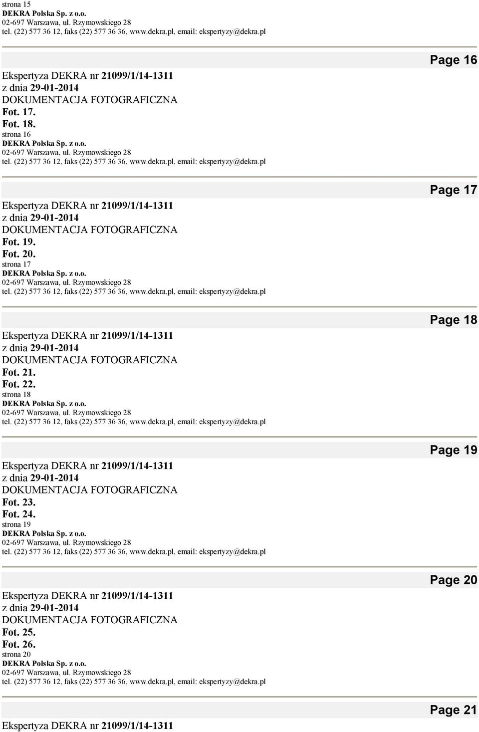 strona 18 Fot. 23. Fot. 24. strona 19 Fot. 25.